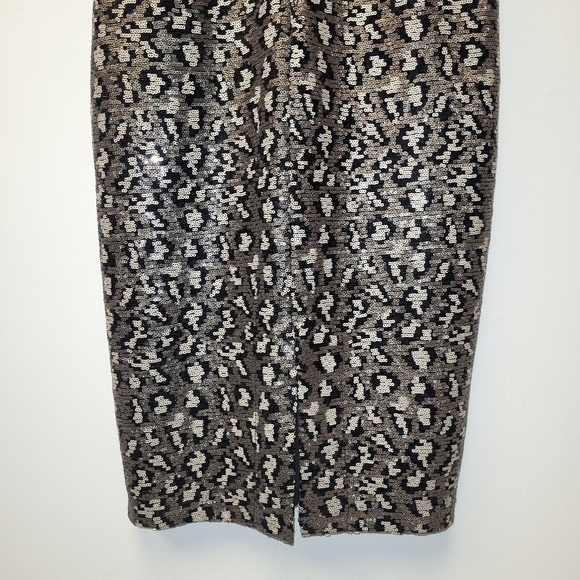 Badgley Mischka Belle Leopard Sequined Midi Dress Size 0. - Picture 9 of 16